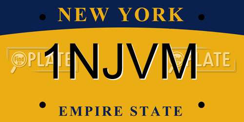 1NJVM New York License Plate