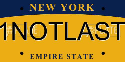 1NOTLAST New York License Plate