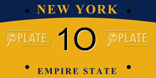 1O New York License Plate