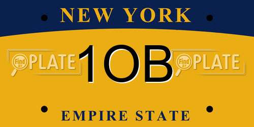 1OB New York License Plate