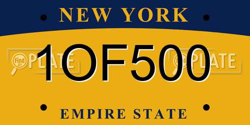 1OF500 New York License Plate
