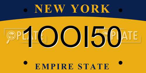 1OOI50 New York License Plate