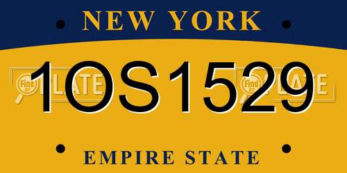 1OS1529 New York License Plate