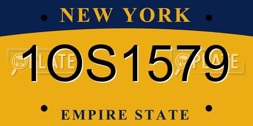 1OS1579 New York License Plate