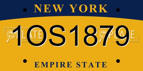 1OS1879 New York License Plate