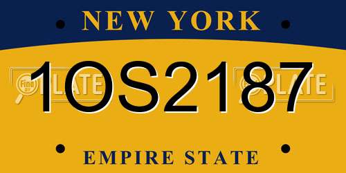 1OS2187 New York License Plate
