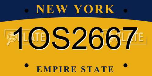 1OS2667 New York License Plate