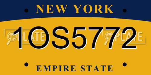 1OS5772 New York License Plate