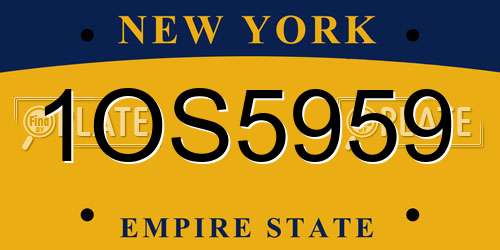1OS5959 New York License Plate