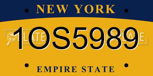 1OS5989 New York License Plate