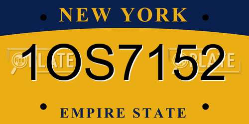 1OS7152 New York License Plate