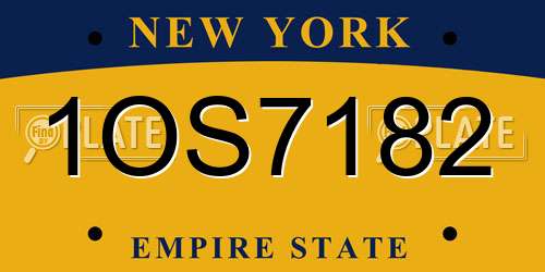 1OS7182 New York License Plate