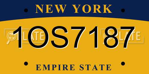 1OS7187 New York License Plate