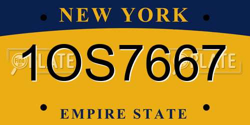 1OS7667 New York License Plate