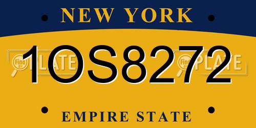 1OS8272 New York License Plate