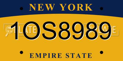 1OS8989 New York License Plate