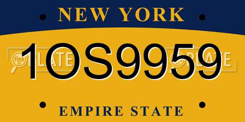 1OS9959 New York License Plate