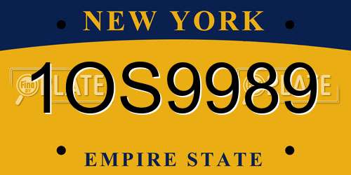 1OS9989 New York License Plate