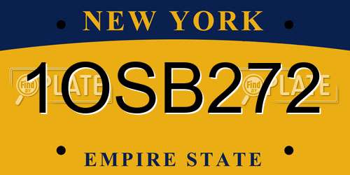1OSB272 New York License Plate