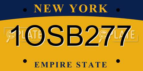 1OSB277 New York License Plate