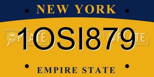 1OSI879 New York License Plate