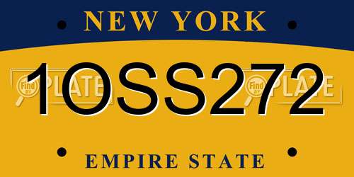 1OSS272 New York License Plate