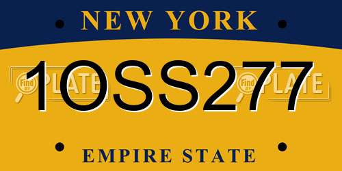 1OSS277 New York License Plate