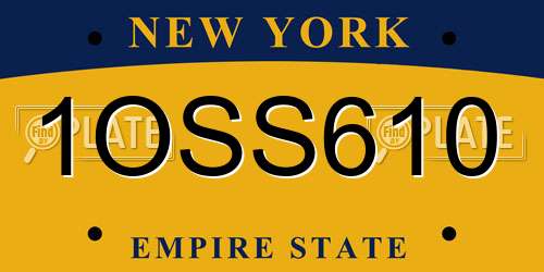 1OSS610 New York License Plate