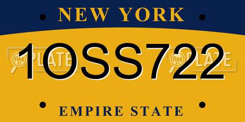1OSS722 New York License Plate