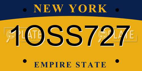 1OSS727 New York License Plate