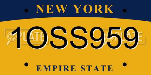 1OSS959 New York License Plate