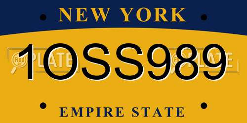 1OSS989 New York License Plate