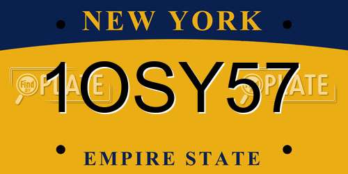 1OSY57 New York License Plate
