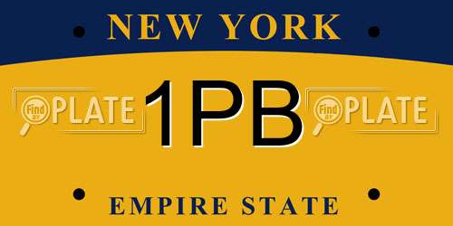 1PB New York License Plate