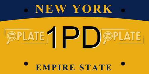 1PD New York License Plate