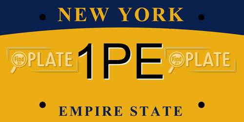 1PE New York License Plate
