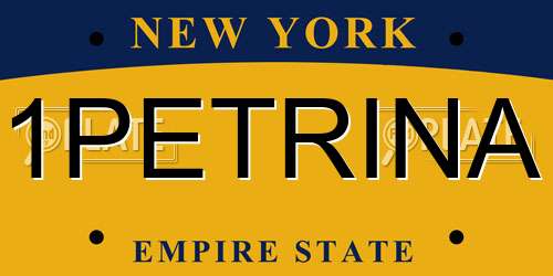 1PETRINA New York License Plate