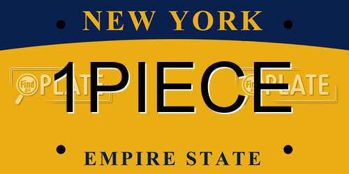 1PIECE New York License Plate