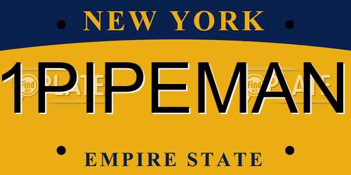 1PIPEMAN New York License Plate