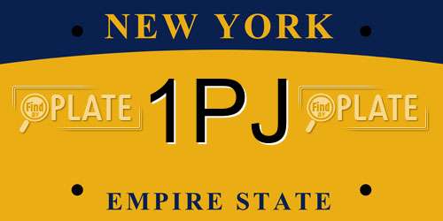 1PJ New York License Plate