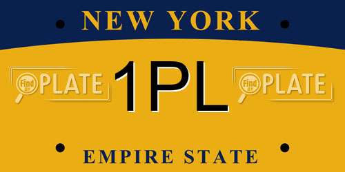 1PL New York License Plate