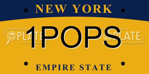 1POPS New York License Plate