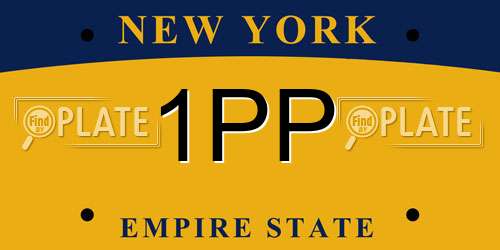1PP New York License Plate