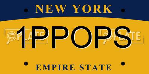 1PPOPS New York License Plate