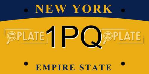 1PQ New York License Plate