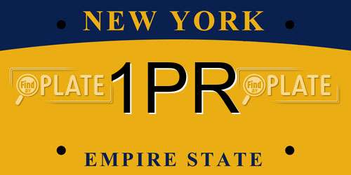 1PR New York License Plate