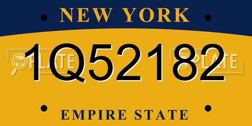 1Q52182 New York License Plate