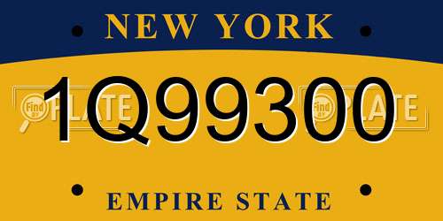 1Q99300 New York License Plate