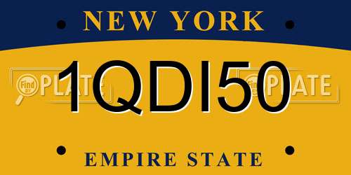 1QDI50 New York License Plate