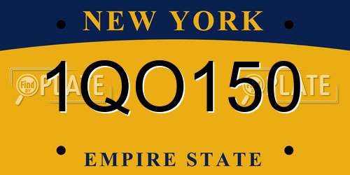 1QO150 New York License Plate